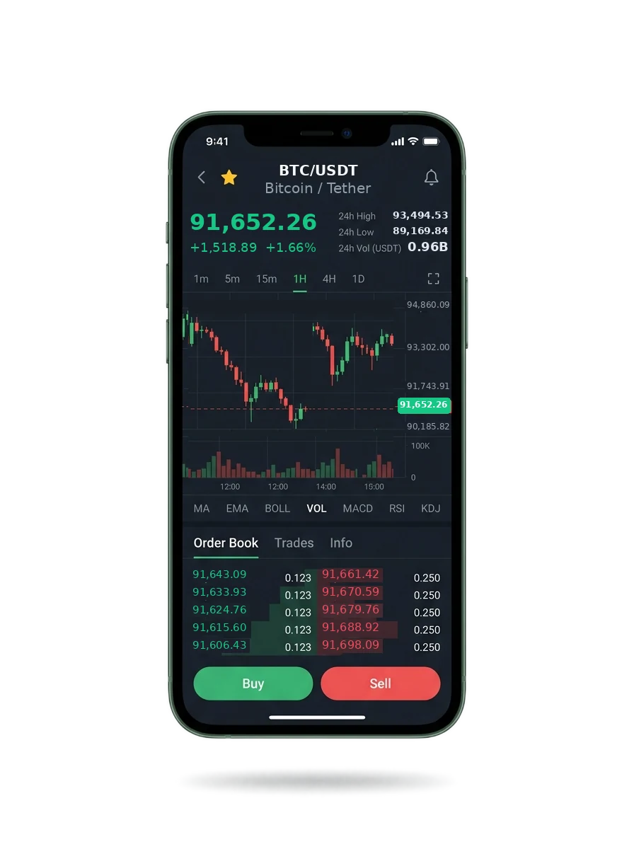 Mobile app screen showing a portfolio summary and a message thread with an account specialist